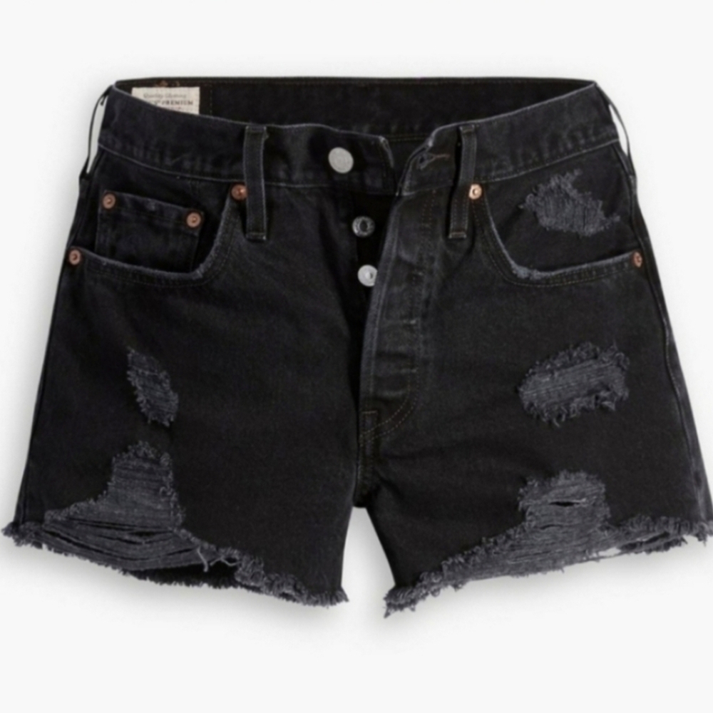 Levi's Premium 501 High Rise Shorts Stowaway Sz 26 - Picture 12 of 15
